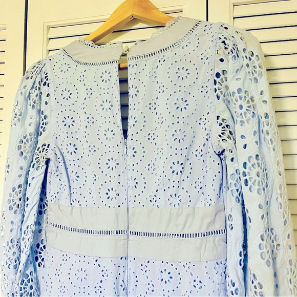 Banana Republic Light Blue Eyelet Long Sleeve Dress - Picture 12 of 13